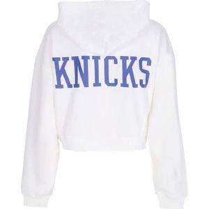 New Era, Sweatshirts & Hoodies, Dames, Wit, M, Katoen, NY Knicks Logo Cropped Hoodie