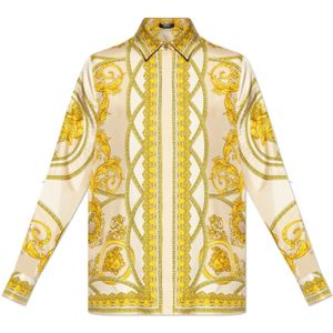Versace, Blouses & Shirts, Dames, Veelkleurig, XS, Zijden Overhemd