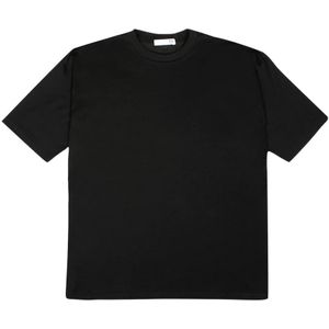 Douuod Woman, Tops, Dames, Zwart, S, Katoen, Jersey T-shirt Lichtgewicht Korte Mouw Made in Italy
