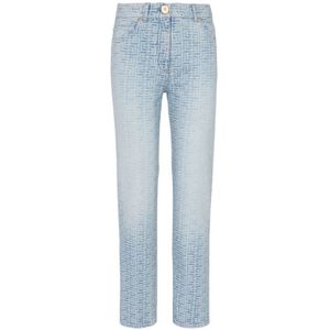 Balmain, Jeans, Dames, Blauw, XS, Katoen, Monogram klassieke jeans