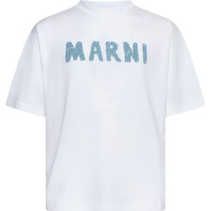 Marni, Tops, Heren, Wit, L, Stijlvolle T-shirts en Polos