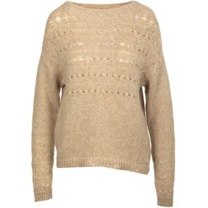 Gran Sasso, Truien, Dames, Beige, L, Wol, Ronde hals gekweek