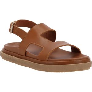 Alohas, Schoenen, Dames, Bruin, 35 EU, Leer, Tan leren sandalen