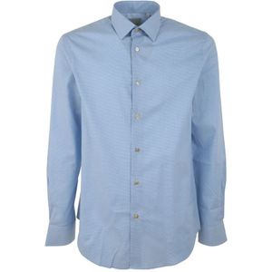 PS By Paul Smith, Overhemden, Heren, Blauw, 5Xl, Leer, Klassieke Blauwe Getailleerde Overhemd