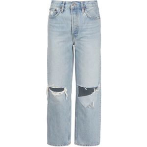 Re/Done, Jeans, Dames, Blauw, W30, Katoen, Indigo Ripped Loose-fit Jeans