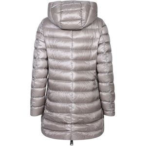 Herno, Mantels, Dames, Grijs, 2Xl, Grijze Gewatteerde Hooded Winterjas