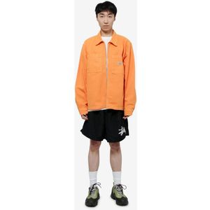 Stüssy, Jassen, Heren, Oranje, XL, Katoen, Oranje Canvas Rits Shirt