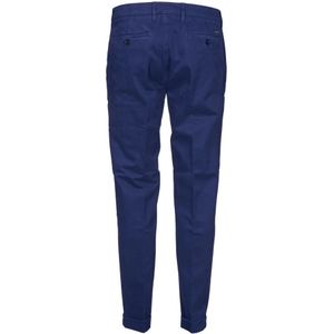 Fay, Broeken, Heren, Blauw, W33, Katoen, Blauwe Capri Broek met Amerikaanse Zakken