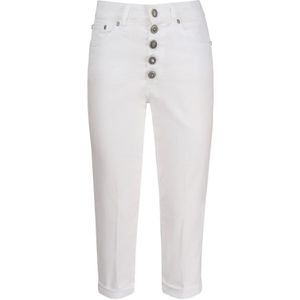Dondup, Stijlvolle Cropped Jeans Wit, Dames, Maat:W26