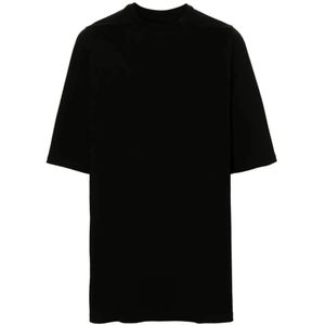 Rick Owens, Tops, Heren, Zwart, M, Katoen, Biologisch Katoen Zwart T-shirt Jersey