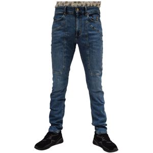 Jeckerson, Jeans, Heren, Blauw, W35, Slim Fit Patch Jeans