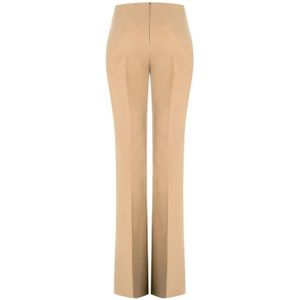 Rinascimento, Broeken, Dames, Beige, L, Polyester, Technische Stof Riem Palazzo Broek