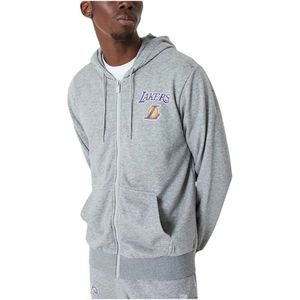 New Era, Sweatshirts & Hoodies, Heren, Grijs, XS, Katoen, Lakers Full Zip Hoodie