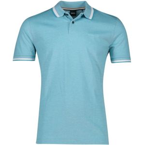 Hugo Boss, Tops, Heren, Blauw, 2Xl, Katoen, Lichtblauwe Polo Shirt met Korte Mouw