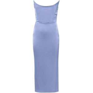 Alex Perry, Periwinkle Blauwe Satijnen Jurk Blauw, Dames, Maat:S