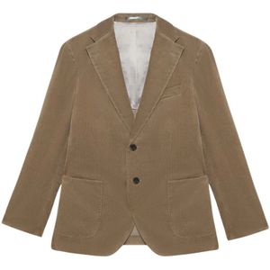 Brooks Brothers, Jassen, Heren, Beige, 2Xl, Katoen, Khaki Slim Fit Stretch Katoenen Corduroy Blazer