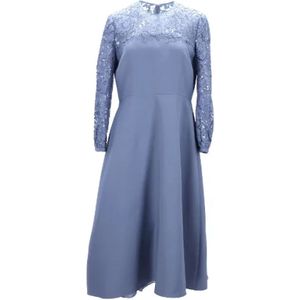 Valentino Vintage, Pre-owned, Dames, Blauw, M, Wol, Pre-owned Wool dresses