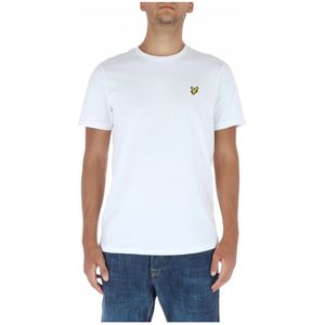 Lyle & Scott Plain T-shirt Polo's & T-shirts Heren - Polo shirt - Wit - Maat XS