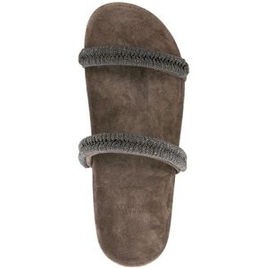 Brunello Cucinelli, Schoenen, Dames, Bruin, 40 EU, Suède, Sepia Bruine Suède Instappers