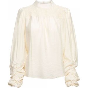 &Co Woman, Modal Top met opstaande kraag Beige, Dames, Maat:2XL