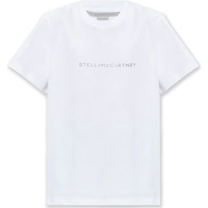 Stella McCartney, Tops, Dames, Wit, XS, Katoen, T-shirt met logo