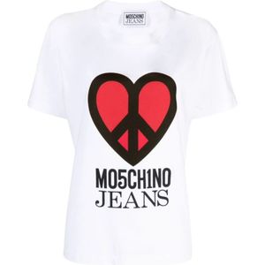 Moschino, Tops, Dames, Wit, M, Katoen, Casual T-shirt
