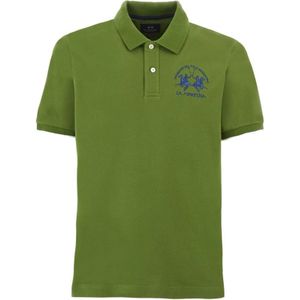 La Martina, Tops, Heren, Groen, L, Katoen, Groene Katoenen Polo Shirt Gebreide Kleding