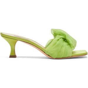 Casadei, Schoenen, Dames, Groen, 41 EU, Satijn, Elegante zijden sandaal