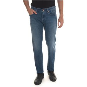 Jeckerson, Denim Jeans met ritssluiting Blauw, Heren, Maat:W35