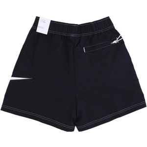 Nike, Korte broeken, Dames, Zwart, S, Nylon, Geweven high-rise sportshorts