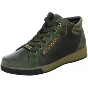 ara, Schoenen, Dames, Groen, 36 EU, Groene hoge sneaker met gestreepte veters