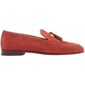 Scarosso, Schoenen, Heren, Rood, 48 EU, Suède, Rust Suède Tassel Loafers