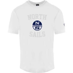 North Sails, Tops, Heren, Wit, S, Katoen, Stijlvolle Crewneck T-Shirt