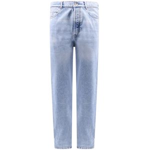 Brunello Cucinelli, Jeans, Heren, Blauw, S, Katoen, Iconic Fit Geborduurde Jeans