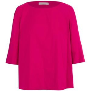 Liviana Conti, Blouses & Shirts, Dames, Roze, S, Katoen, Fuchsia Poplin Stretch Blouse