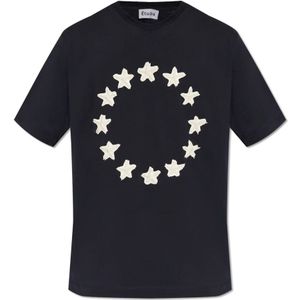 Études, Tops, Heren, Blauw, L, Katoen, T-shirt met motief van sterren