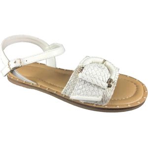 Inuovo, Schoenen, Dames, Beige, 37 EU, Stijlvolle Platte Sandalen met Uniek Patroon