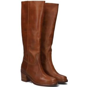 Shabbies, Schoenen, Dames, Bruin, 39 EU, Leer, Cognac Leren Hoge Laarzen Puk Tuba