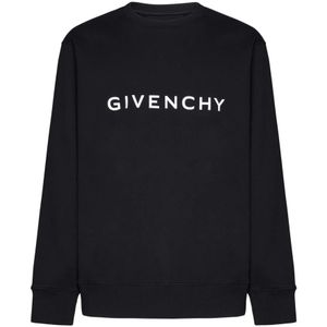 Givenchy, Truien, Heren, Zwart, XL, Katoen, Zwarte Slim Fit Sweatshirt