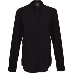 Givenchy, Zijden blouse met knoopkraag en 4-G-logo Zwart, Dames, Maat:L