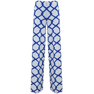 Liviana Conti, Stretch Viscose Palazzo Broek Blauw, Dames, Maat:M