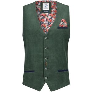 A fish named Fred, Groene Katoenen Gilet in Effendesign Groen, Heren, Maat:M