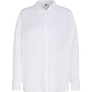 Tommy Hilfiger, Blouses & Shirts, Dames, Wit, M, Klassieke Witte Blouse voor Dames