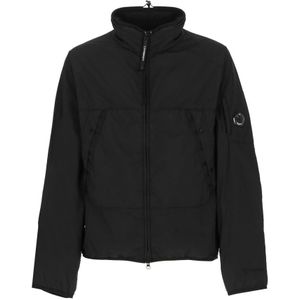 C.p. Company, Zwarte nylon gewatteerde jas voor heren Zwart, Heren, Maat:L