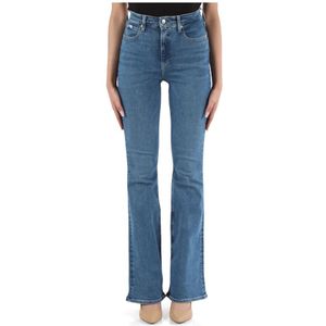 Calvin Klein Jeans, Jeans, Dames, Blauw, W31, Katoen, Authentieke Boot Jeans Vijf Zak