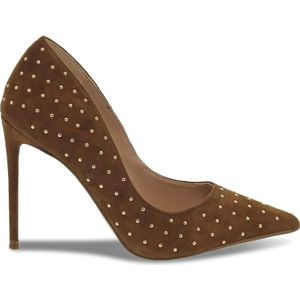 Steve Madden, Pump voor dames van suède leer met studs Bruin, Dames, Maat:40 EU