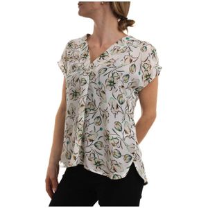 Marella, Zijden V-hals Mouwloze Blouse Veelkleurig, Dames, Maat:2XL