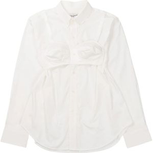 Vaquera, Blouses & Shirts, Dames, Wit, M, Geknoopte Bh Shirt in Wit