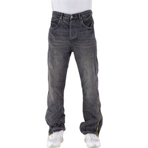 Purple Brand, Jeans met volledige zijrits Grijs, Heren, Maat:W34