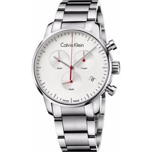 Calvin Klein, Elegant en functioneel zilveren quartz horloge Grijs, Heren, Maat:ONE Size